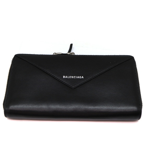 Balenciaga Zip Wallet Black Leather - Picture 1 of 6
